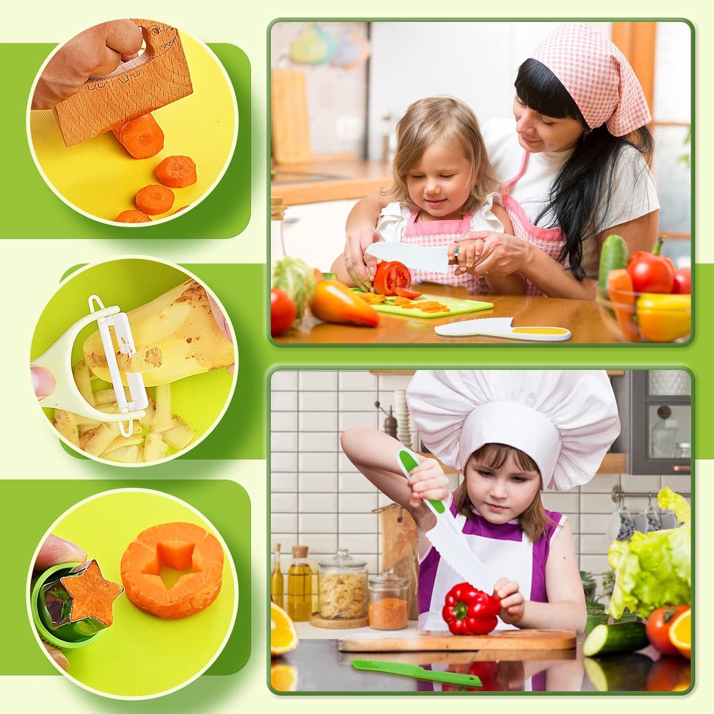 13 Pcs  Kitchen Tools for Toddlers-Kids Cooking Set