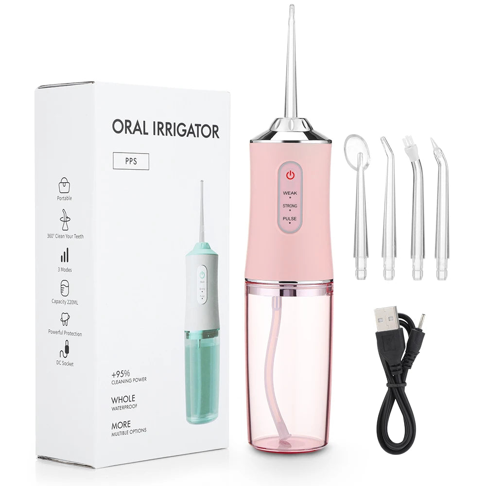 Oral Irrigator Portable Dental Water Flosser USB Rechargeable Water Jet Floss Tooth Pick 3 Modes I