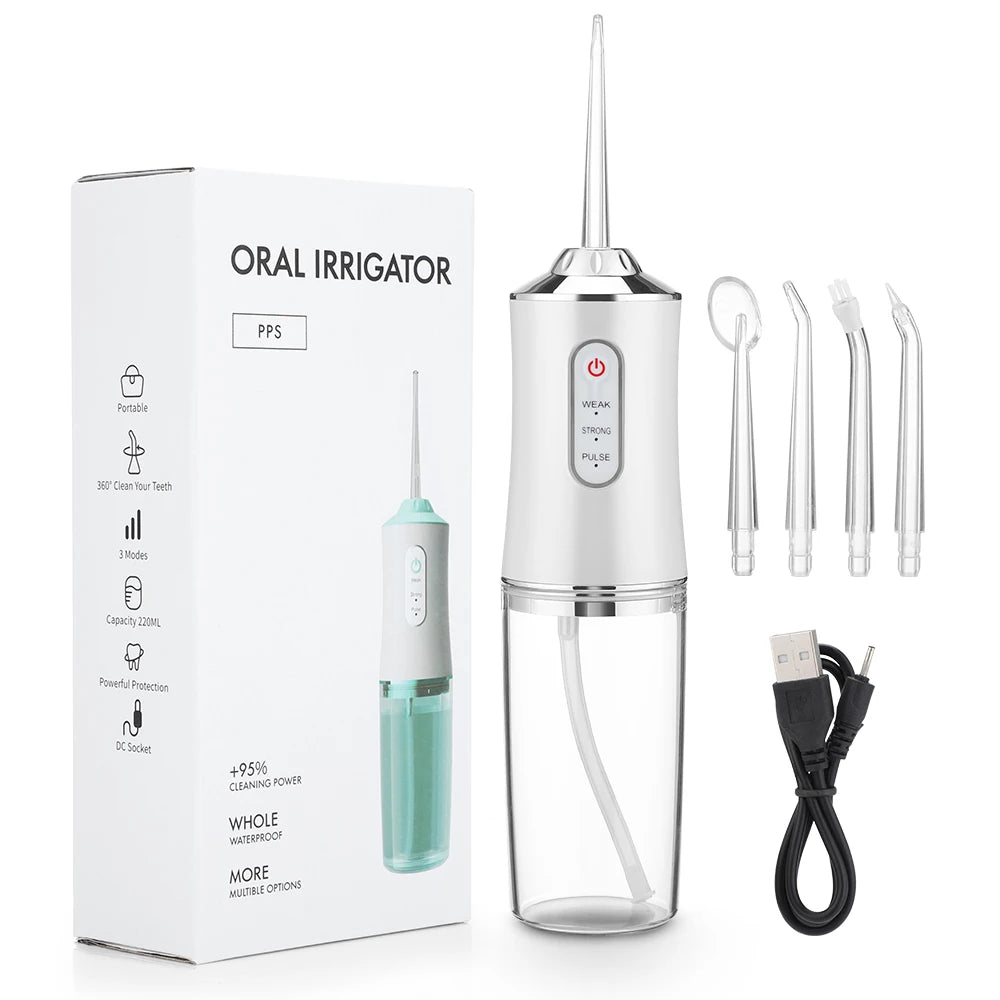 Oral Irrigator Portable Dental Water Flosser USB Rechargeable Water Jet Floss Tooth Pick 3 Modes I